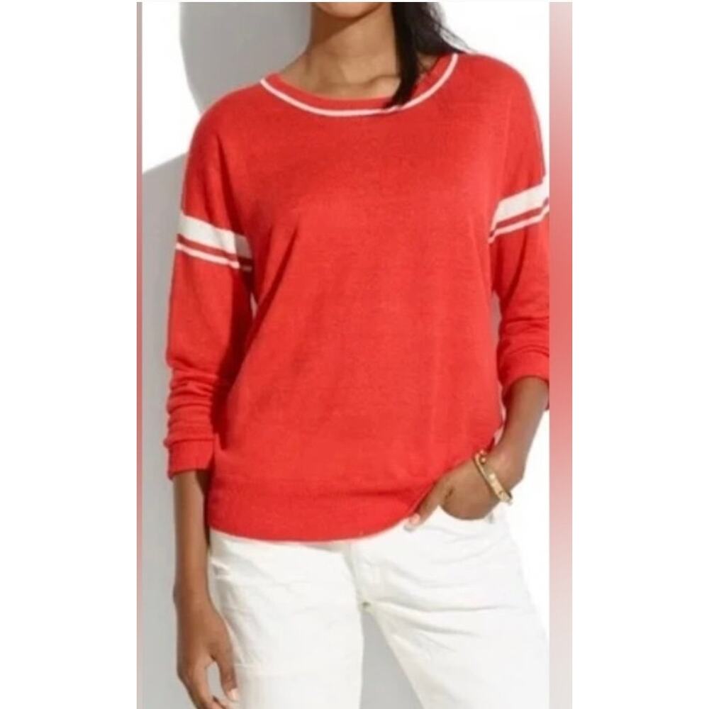Madewell Varsity Linen Crewneck Sweater